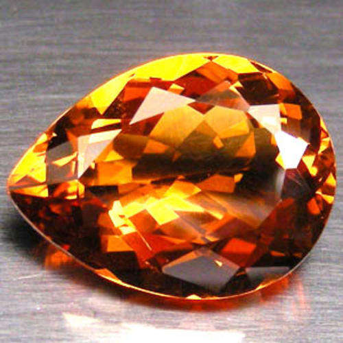BLAZING GOLDEN ORANGE BRAZILIAN CITRINE - MAGNIFICENT PEAR CUT - 16.93ct