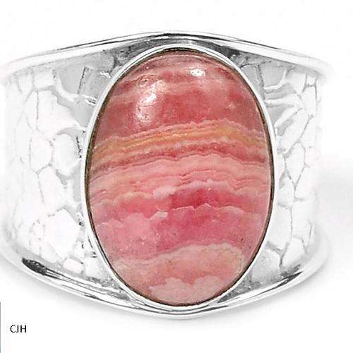 RHODOCHROSITE .925 STERLING SILVER RING SIZE 7