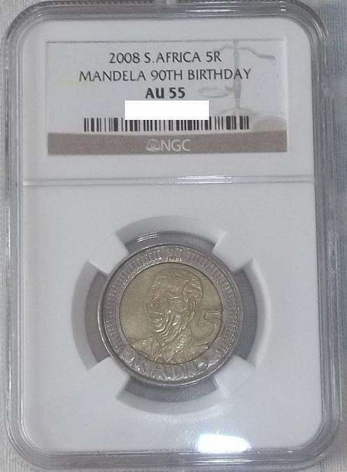 MANDELA BIRTHDAY AU55 (ABOUT UNCIRCULATED) NGC GRADED R5
