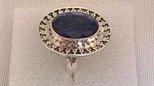Beautiful Indian Blue Sapphire.925 sterling silver ring size 8