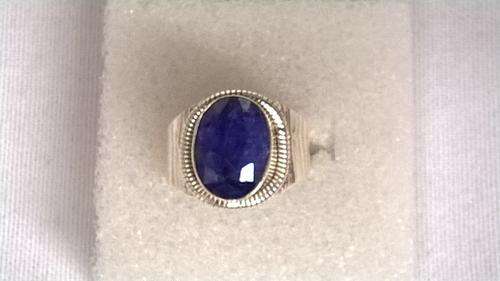 Beautiful Indian Blue Sapphire.925 sterling silver ring size 8 5/8