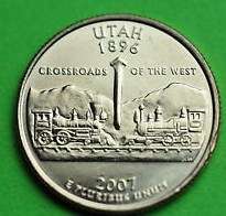 2007- BU Mint State (UTAH) Statehood US Quarter Dollar