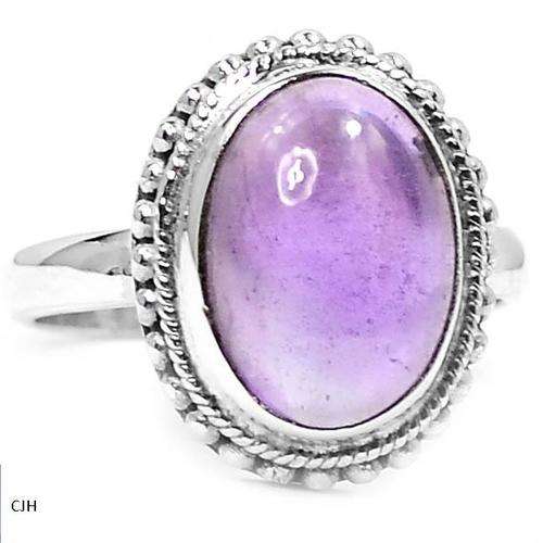AMETHYST .925 STERLING SILVER RING SIZE 8 5/8