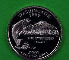 2007-S SILVER Proof (WASHINGTON) Statehood US Quarter (90% SILVER)