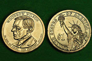 2013- BU Mint State (Woodrow Wilson) US Presidential One Dollar Coins