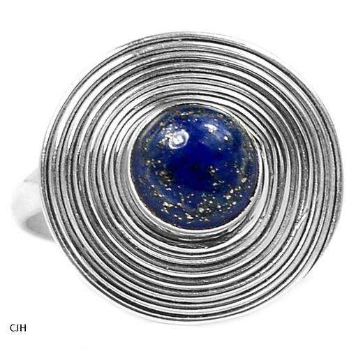 LAPIS LAZULI .925 STERLING SILVER RING 7.5