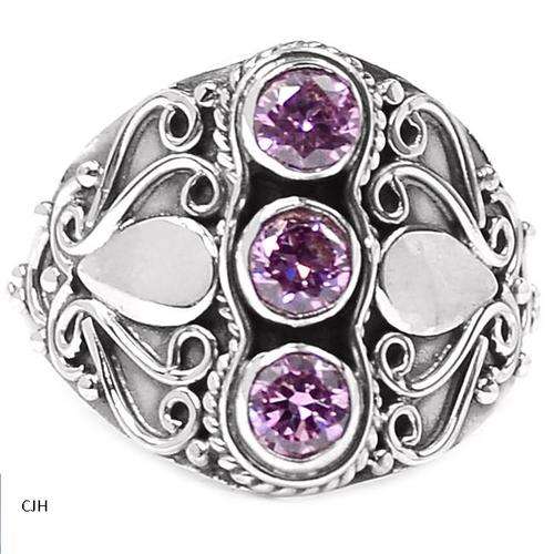 PINK KUNZITE .925 STERLING SILVER RING SIZE 8 1/4
