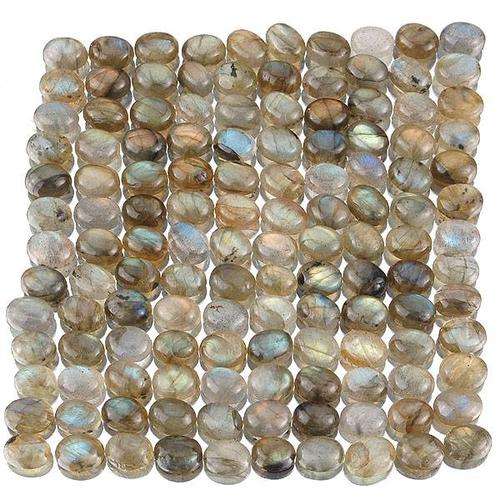 50 PIECES TOP QUALITY UNTREATED NATURAL OVAL CABOCHON LABRADORITES. BID PER GEMSTONE