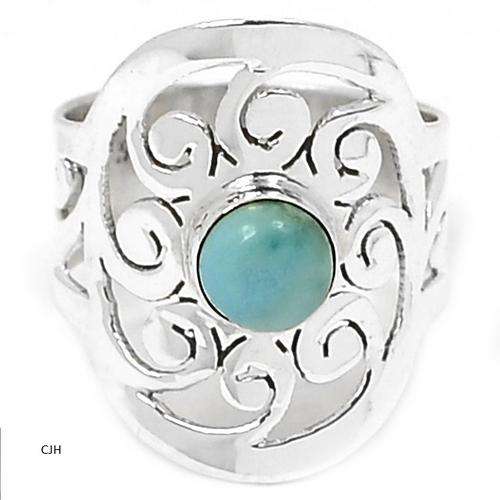 LARIMAR .925 STERLING SILVER RING SIZE 7