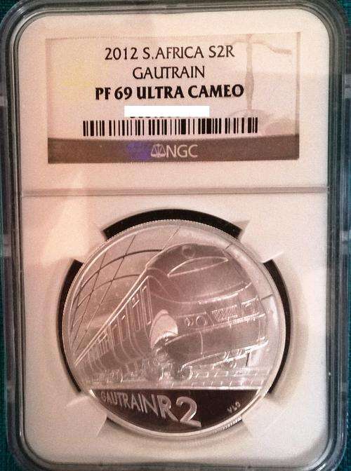 2012 GAUTRAIN STERLING SILVER R2 (CROWN SIZE) PROOF 69 ULTRA CAMEO. ALMOST PERFECT!!!!! NGC GRADED