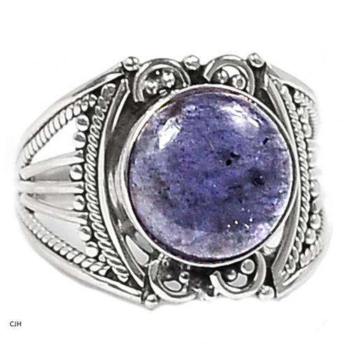 SUNSTONE IN IOLITE .925 STERLING SILVER RING SIZE 8