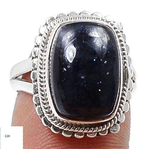 BLACK STAR STERLING SILVER RING SIZE 6