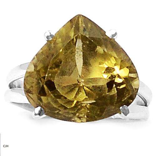 LEMON TOPAZ QUARTZ STERLING SILVER RING SIZE 8