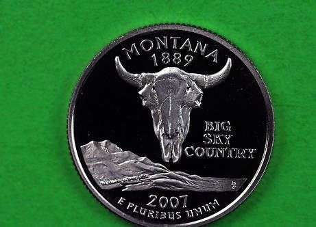 2007 SILVER GEM Proof (Montana) Statehood US Quarter (90% SILVER)