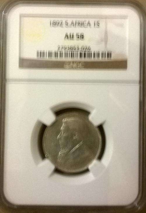1892 1 SHILLING NGC SLABBED AU58- HERNS VALUE R7500.00