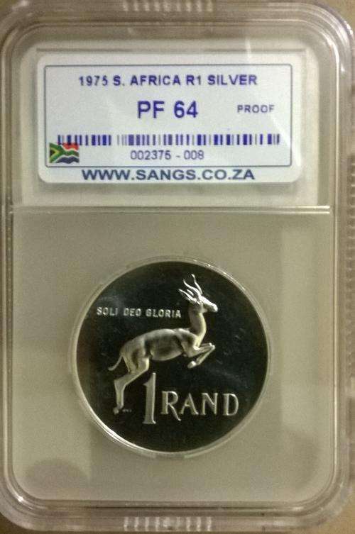 1975 RSA SILVER R1 SANGS GRADED PROOF 64