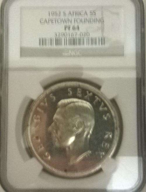 1952 5 SHILLINGS NGC SLABBED PROOF 64- 12/289 COINS GRADED IN THIS GRADE!!