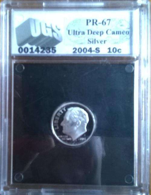 AMERICA 2004 SILVER 10c (ONE DIME) UGS GRADED PROOF67 ULTRA DEEP CAMEO