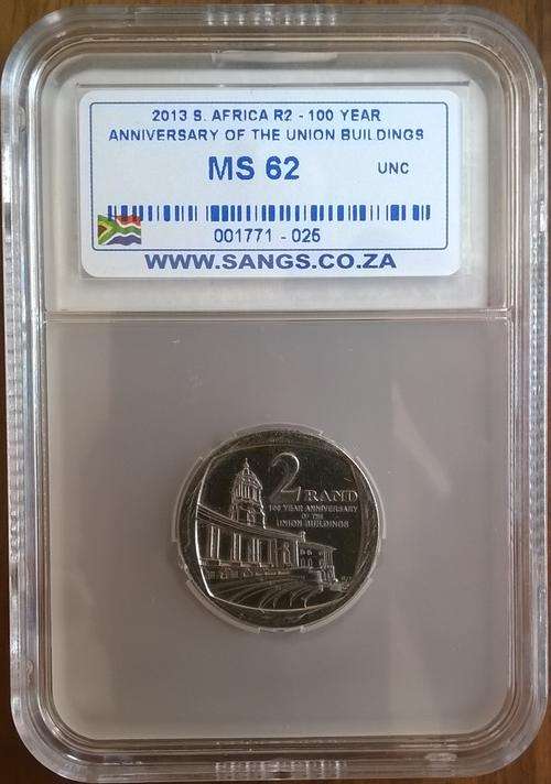 2013 RSA R2 100 YEAR ANNIVERSARY OF THE UNION BUILDINGS SANGS SLABBED MS 62