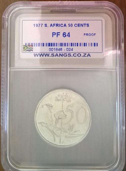 1977 RSA 50 CENT SANGS SLABBED PROOF 64