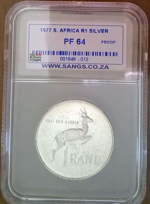 1977 RSA SILVER R1 SANGS SLABBED PROOF 64