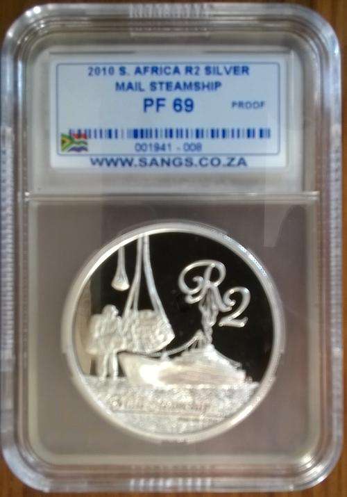 2010 SA SILVER MAIL STEAMSHIP R2 SANGS GRADED PROOF 69!!!