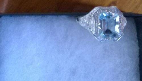 BLUE TOPAZ .925 STERLING SILVER RING SIZE  5 1/8