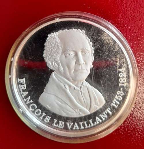 SA HISTORICAL MINT PROOF FRANCOIS LE VAILANT SILVER MEDAL