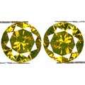 0.31Ct ROUND CUT NATURAL YELLOW DIAMOND PAIR.