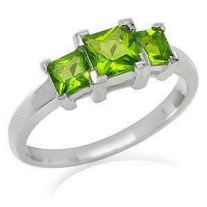 Size 7 / O - Brand New 1.75ct Cr. Peridot Ring well made in 925 Solid Silver