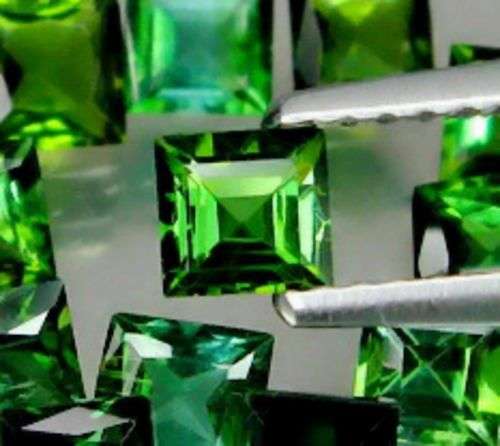 EXCELLENT PRINCESS CUT GREEN TOURMALINE LOT (3.80 Ct)
