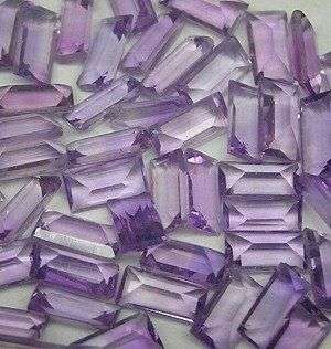 LIGHT PURPLE BAGUETTE FACET AMETHYST LOT (Brazil) 6 PIECES