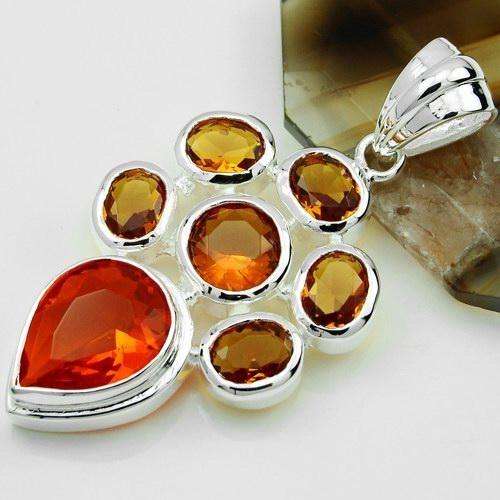 BEAUTIFUL CITRINE GEMSTONE PENDANT- 925 SILVER