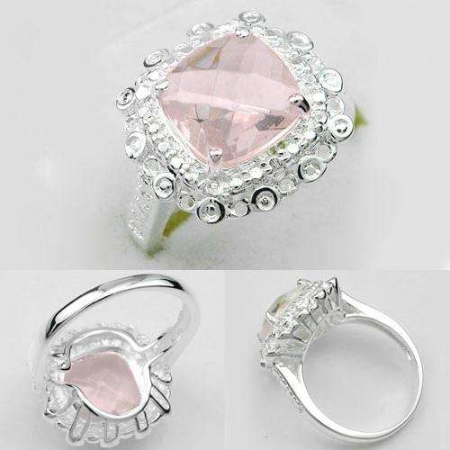 BEAUTIFUL FASHION PINK TOPAZ GEMSTONE RING- 925 SILVER.