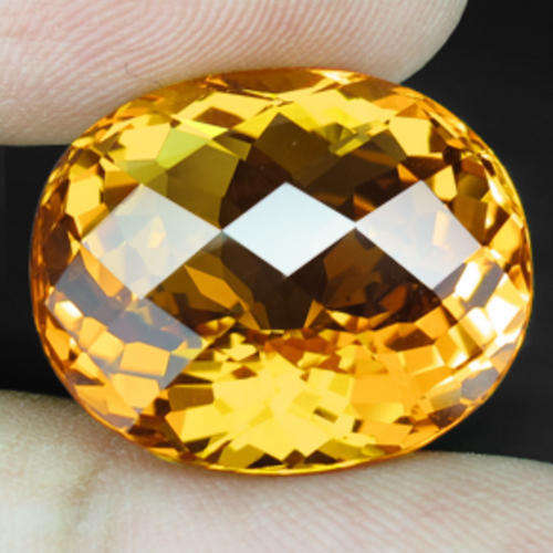 MIND BLOWING OVAL FACET GOLDEN ORANGE BRAZILIAN CITRINE - 24.2ct