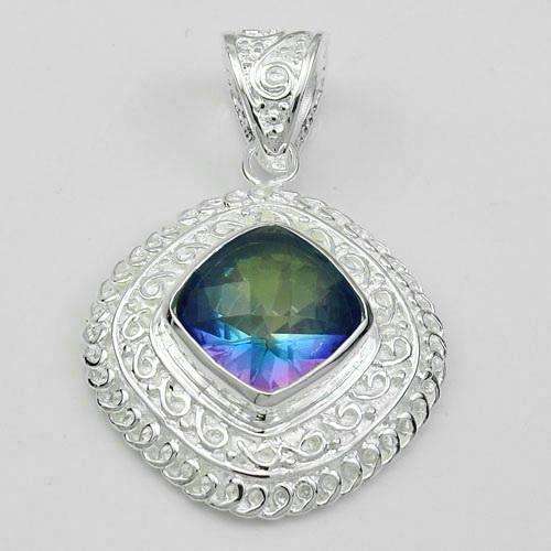 BEAUTIFUL FASHION MYSTIC TOPAZ GEMSTONE PENDANT-925 SILVER