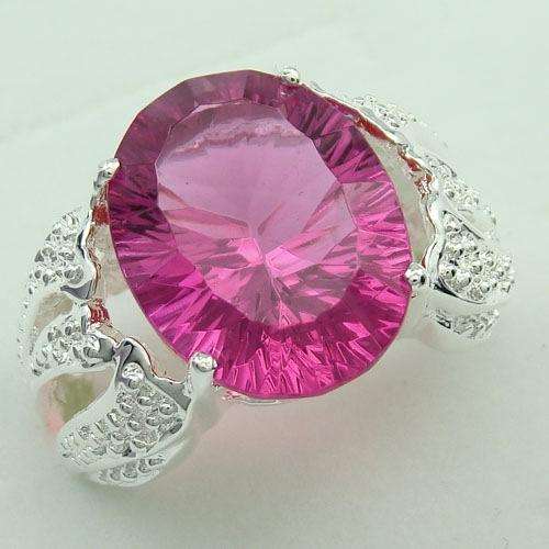 BEAUTIFUL FASHION PINK KUNZITE GEMSTONE RING #7- 925 SILVER
