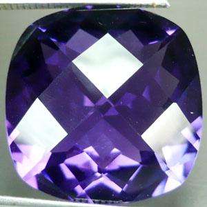 IMPERIAL AND REGAL PURPLE AMETHYST - BRAZIL - CUSHION CHECKERBOARD CUT - 26.20ct