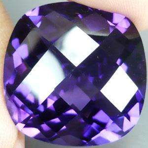 RICH PURPLE AMETHYST WITH EXQUISITE CUSHION CHECKERBOARD CUT - 33.89ct