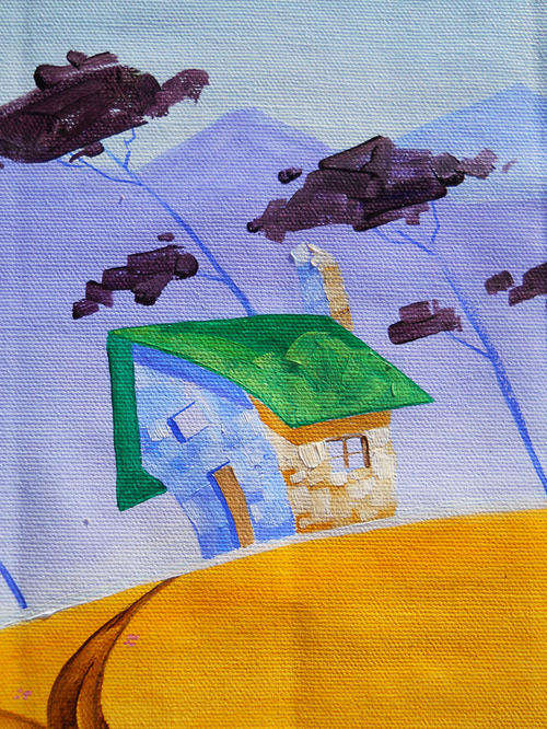 LS 08 by Jimmy Law... " Amy's house is just on the next hill" oil on canvas (650x330x1mm)