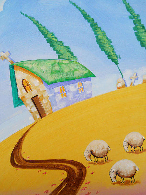 LS 11 " there's a little church on the hill" by Candy Apple .. ( 620 x 465 x 5mm)