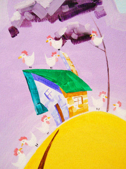 Ls 12 " THE NEIGHBOR'S CHICKENS" by Candy Apple (610X440X5mm)