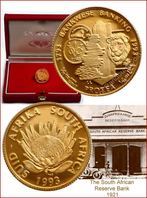 1993 Proof 1/10th oz Gold Protea Banking