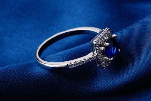 Beautiful Blue Cubic Zirconia Ring - Size 7