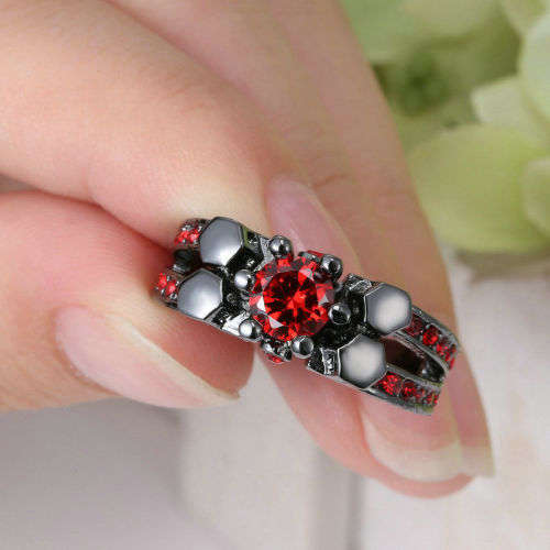 Beautiful Red Crystal Ring - Size 8