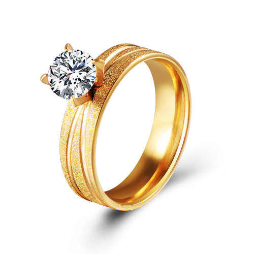 Beautiful Yellow Gold Plated Ring - Size 8