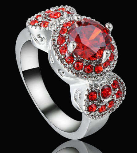 Stunning Red Crystal Ring - Size 6