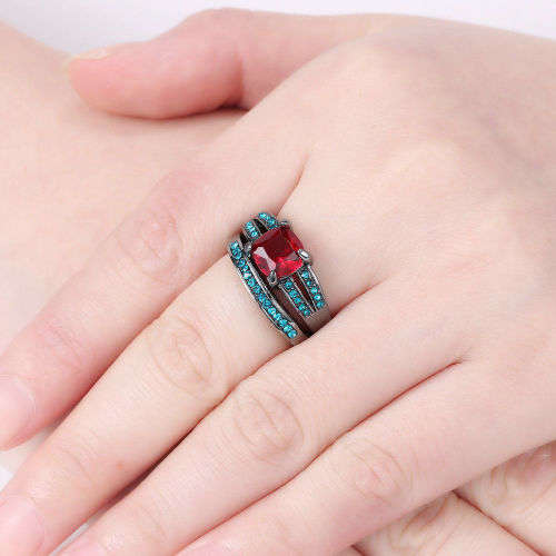 Beautiful Red Crystal Ring - Size 5 3/4
