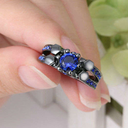 Stunning Blue Crystal Ring - Size 8