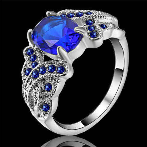 Blue Crystal Ring - Size 6